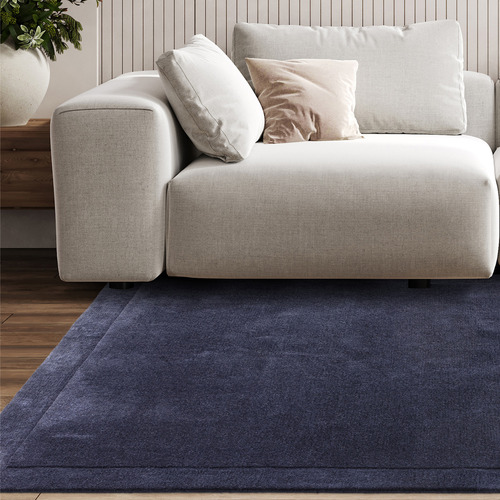 Navy Rise Hand-Tufted Wool & Viscose Rug
