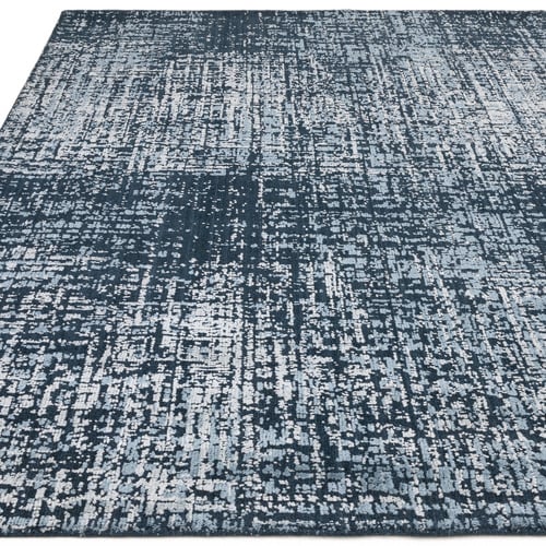 Petrol Blue Torino Hand-Tufted Wool & Viscose Rug