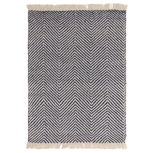 Navy Vigo Flat Weave Wool-Blend Rug