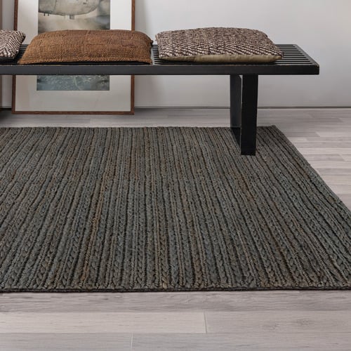 Charcoal Oakley Flat Weave Jute Rug
