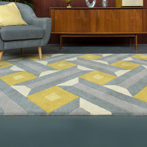 Reef Motif Hand-Tufted Wool Rug