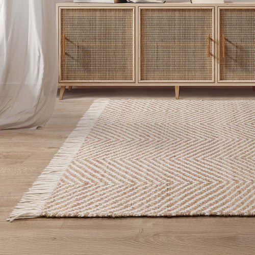 Sand Vigo Flat Weave Wool-Blend Rug