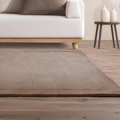 Taupe York Hand-Woven Wool Rug