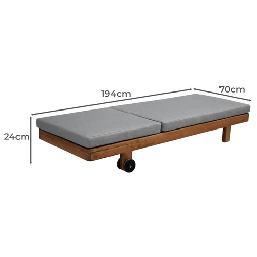 Rome Teak Wood Sun Lounge