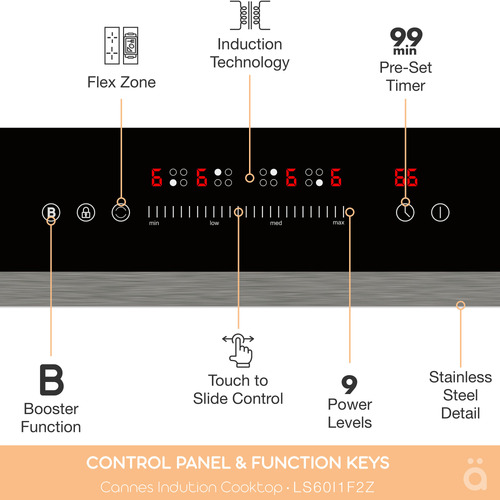 Black Cannes Induction Cooktop