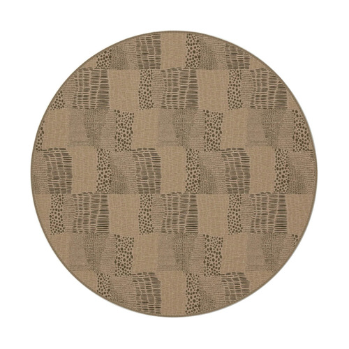 Green Quilt Machine Washable Round Rug