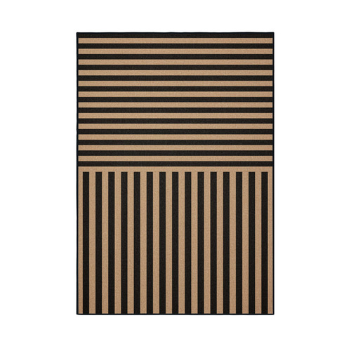 Black Direction Machine Washable Rug