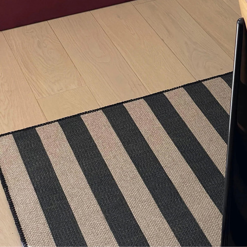 Black Direction Machine Washable Rug