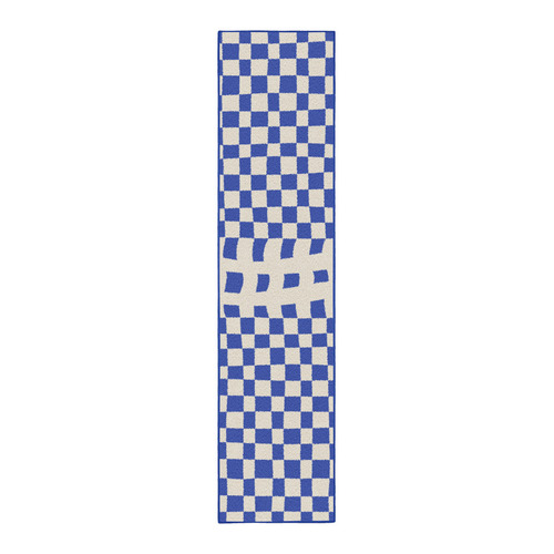 Blue Checks & Balance Machine Washable Runner