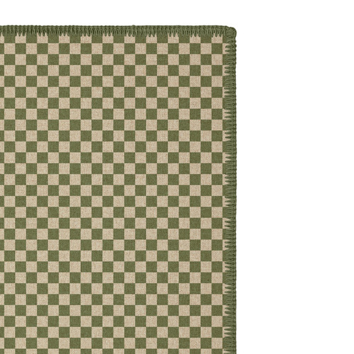 Sage Checks Machine Washable Rug