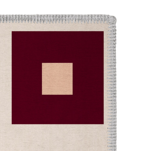 Red Square Machine Washable Rug