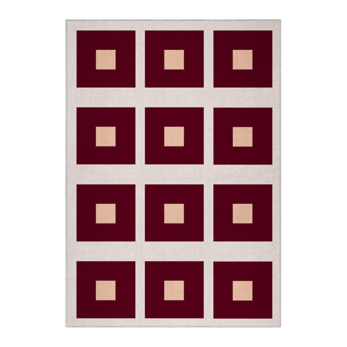 Red Square Machine Washable Rug