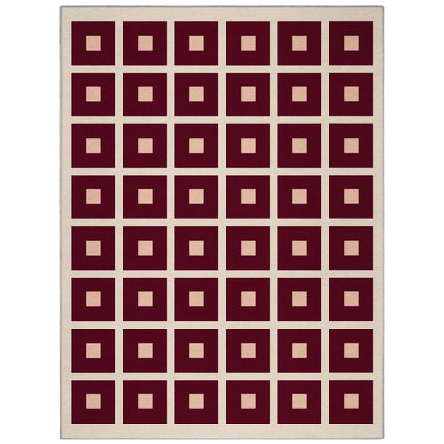 Red Square Machine Washable Rug