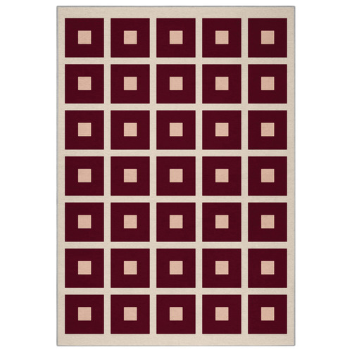 Red Square Machine Washable Rug