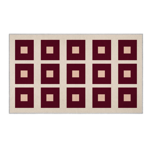 Red Square Machine Washable Rug