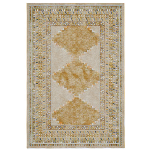 Mustard Diamond Machine Washable Rug