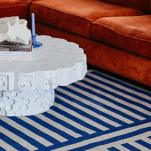 Royal Blue Plinth Machine Washable Rug