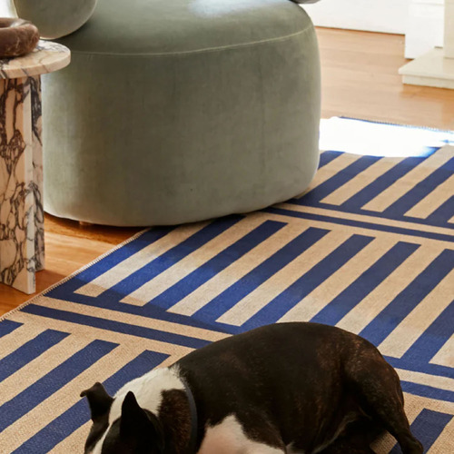 Royal Blue Plinth Machine Washable Rug