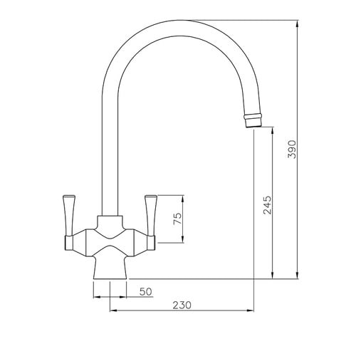Gosford Double Lever Sink Mixer