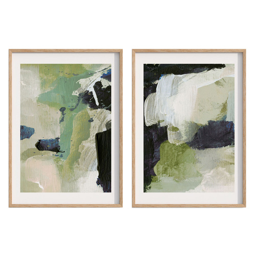 2 Piece Green No. I & II Framed Paper Print Wall Art Set