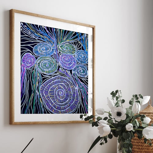 Weaving Circles Framed Paper Print Wall Art