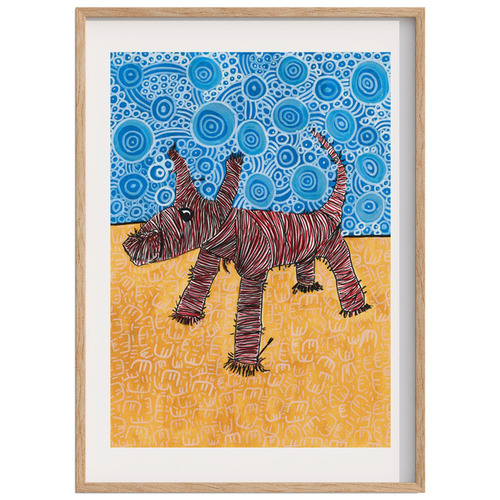 Red Dog Framed Paper Print Wall Art