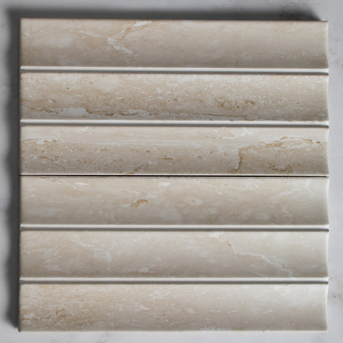 Teemo 115 x 230mm Matt Flute Travertine Look Porcelain Tile