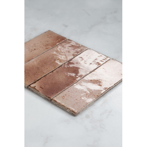 Grock 65 x 200mm Gloss & Satin Coral Subway Ceramic Tile