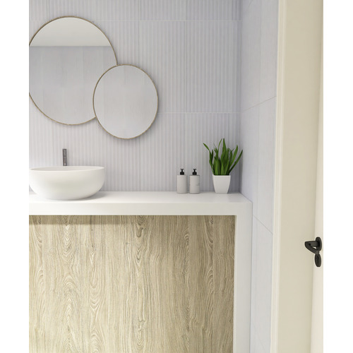 Charlotte Matt White Flute Ceramic Tile