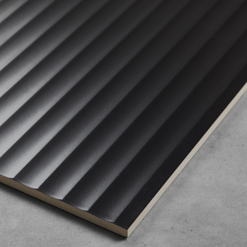 Charlotte Matt Black Flute Ceramic Tile