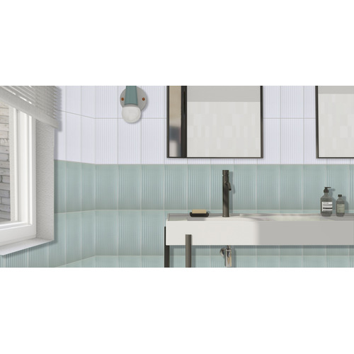 Charlotte Matt Sage Green Flute Ceramic Tile