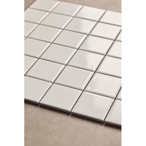 Sasha Matt White Medium Square Porcelain Mosaic Tile