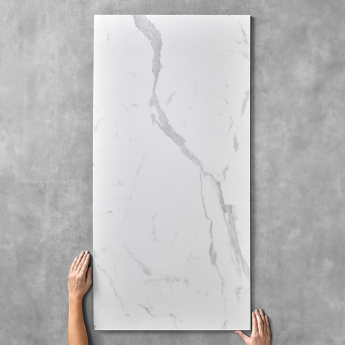 Natalia White 600 x 1200mm Marble Look Porcelain Tile