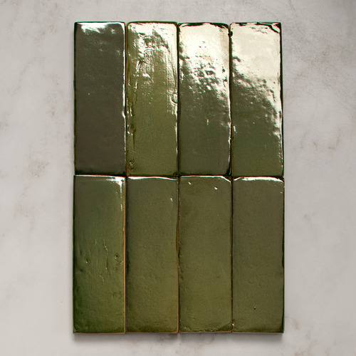 Kean 50 x 150mm Gloss Green Subway Tile