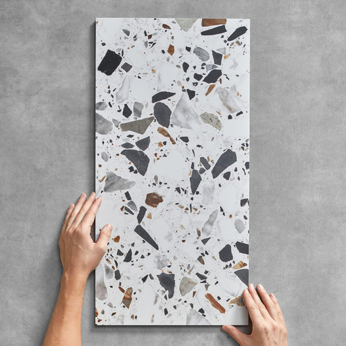 Lorenzo 300 x 600mm Matt Multi-Colour Terrazzo Look Porcelain Tile
