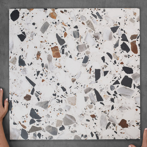 Lorenzo 600 x 600mm Matt Multi-Colour Terrazzo Look Porcelain Tile