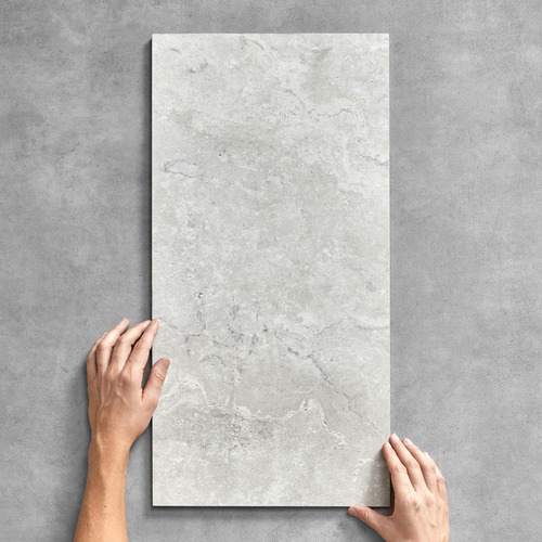 Addison 300 x 600mm Matt Bianco Travertine Look Porcelain Tile