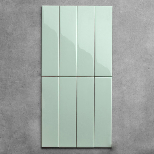 Hanna Gloss Pastel Green Subway Ceramic Tile