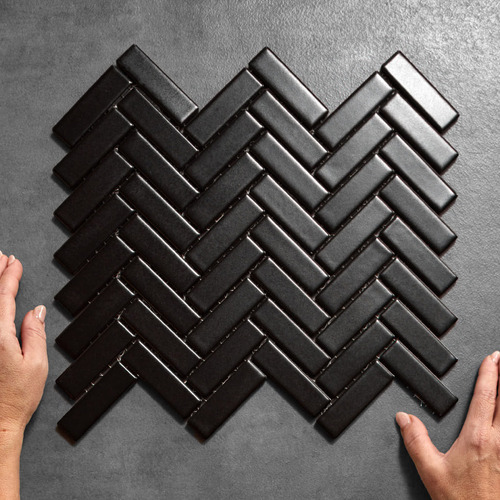 Carlotta-Black-Satin-Herringbone-Porcelain-Mosaic-Tile