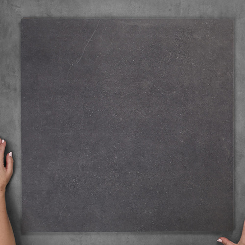Genoa 600 x 600mm Black Rectangle Porcelain Tile