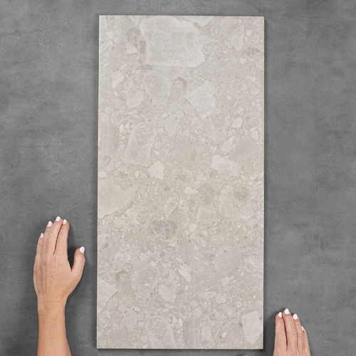 Marlo 300 x 600mm Grey Terrazzo Look Porcelain Tile