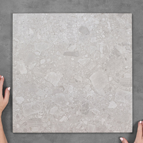 Marlo 450 x 450mm Grey Terrazzo Look Porcelain Tile