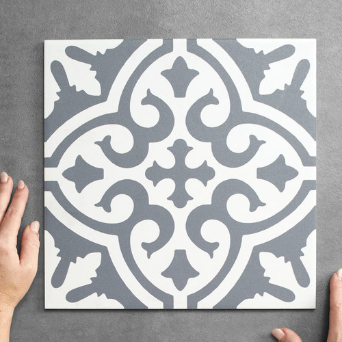 Camilla White & Blue Decorative Porcelain Tile