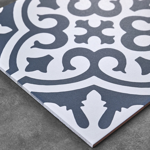 Camilla White & Blue Decorative Porcelain Tile