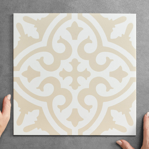 Camilla White & Clay Decorative Porcelain Tile
