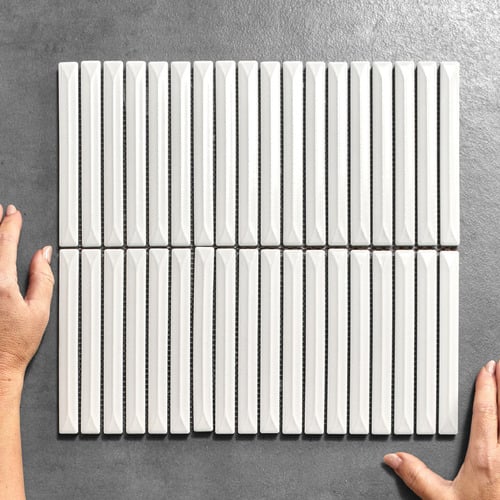 Akira White Kit Kat Porcelain Mosaic Tile