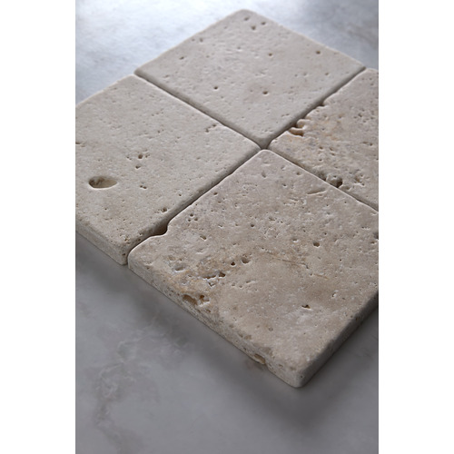 Apollo 100x100mm Tumbled Beige Square Marble Tile