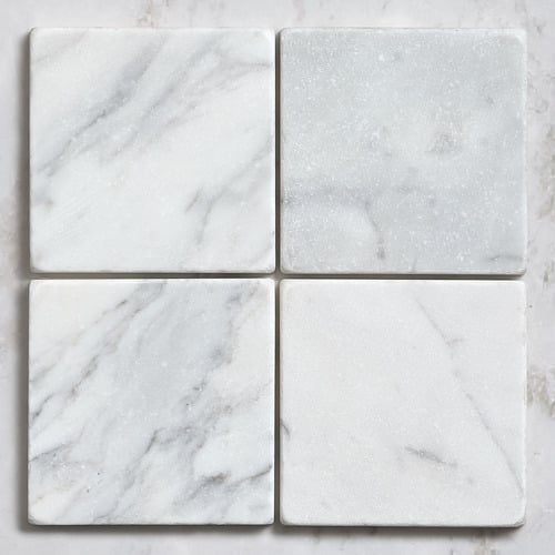 Apollo 100x100mm Tumbled Calacatta Gold Square Marble Tile