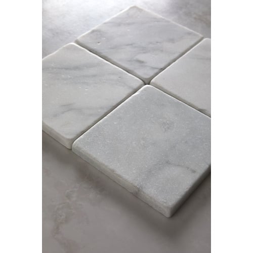 Apollo 100x100mm Tumbled Calacatta Gold Square Marble Tile