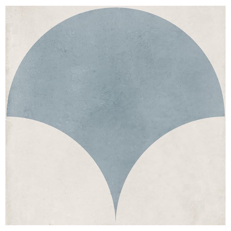 Nikos 200 x 200mm Matt Blue Large Fishscale Square Tile